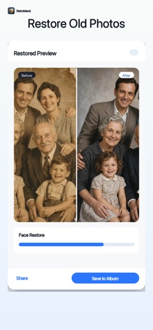 Restore Old Photos: RetroMend iPhone screenshot