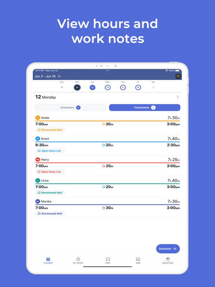 #1. Work Hour Tracker・EmployeeLink (iOS) 作者: Morgan Trudeau