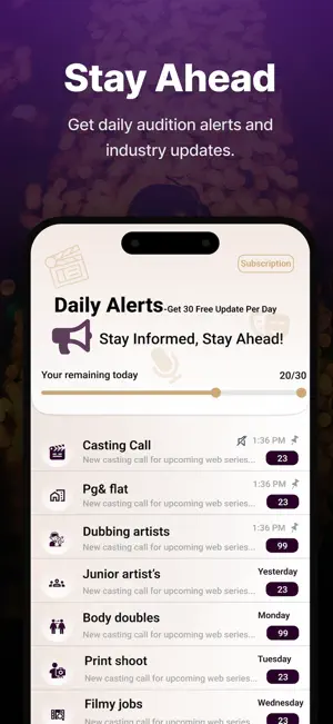 Actinfo: Daily Audition Update screenshot 2