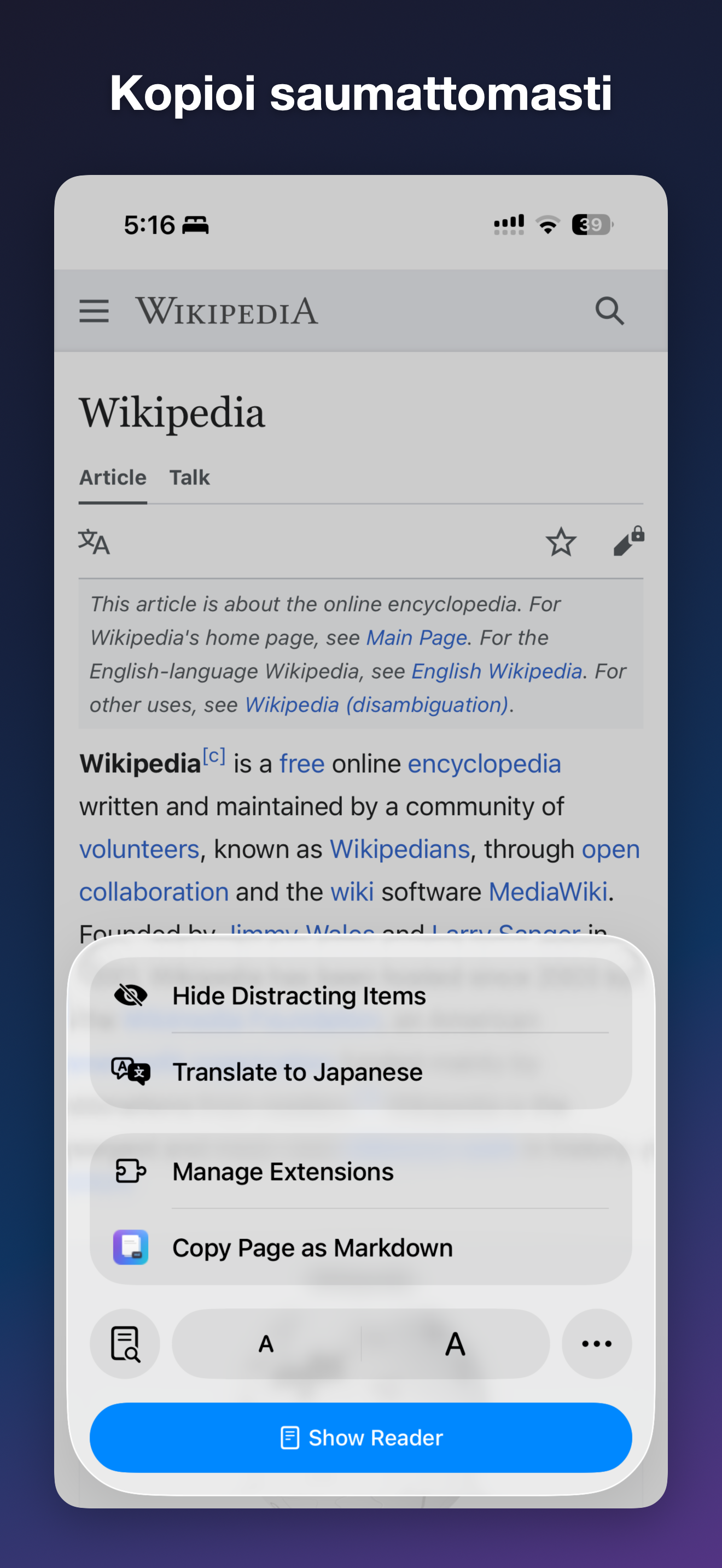 MDC - Markdown Copier iOS screenshot 3 showing app interface
