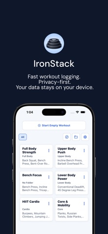 IronStack: Gym Workout Log Screenshot 1 of 10