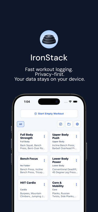 IronStack: Gym Workout Log Screenshot 1 of 10