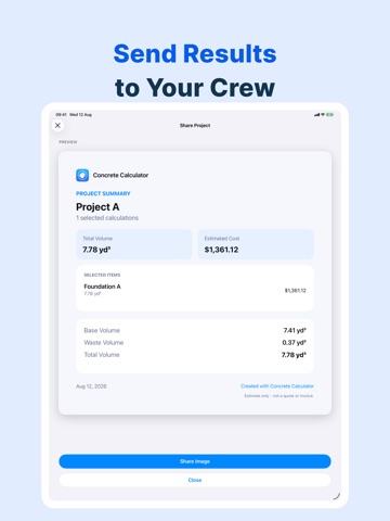 Concrete Calculator - Calc iPad screenshot