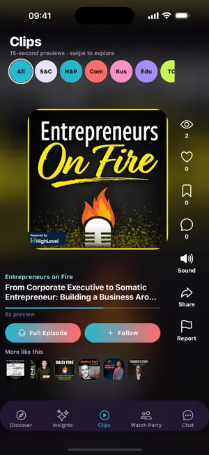 Aurio: Podcast Player & Clips screenshot 2