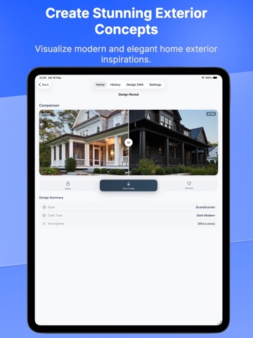AI Home Exterior Studio iPad screenshot