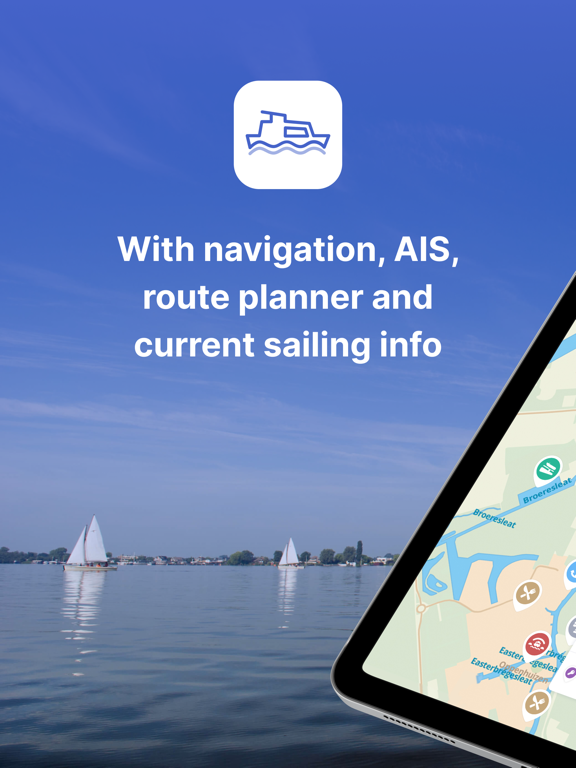 Waterkaarten: Boat Navigation iPad screenshot 1 - Navigation app