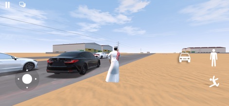 هجولة الطارة - The app facilitates a lively open-world experience featuring multiple player cars and interactive pedestrian characters, enriching social gameplay.