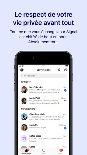 Capture d'écran de Signal - Messagerie Privée sur iPhone 1