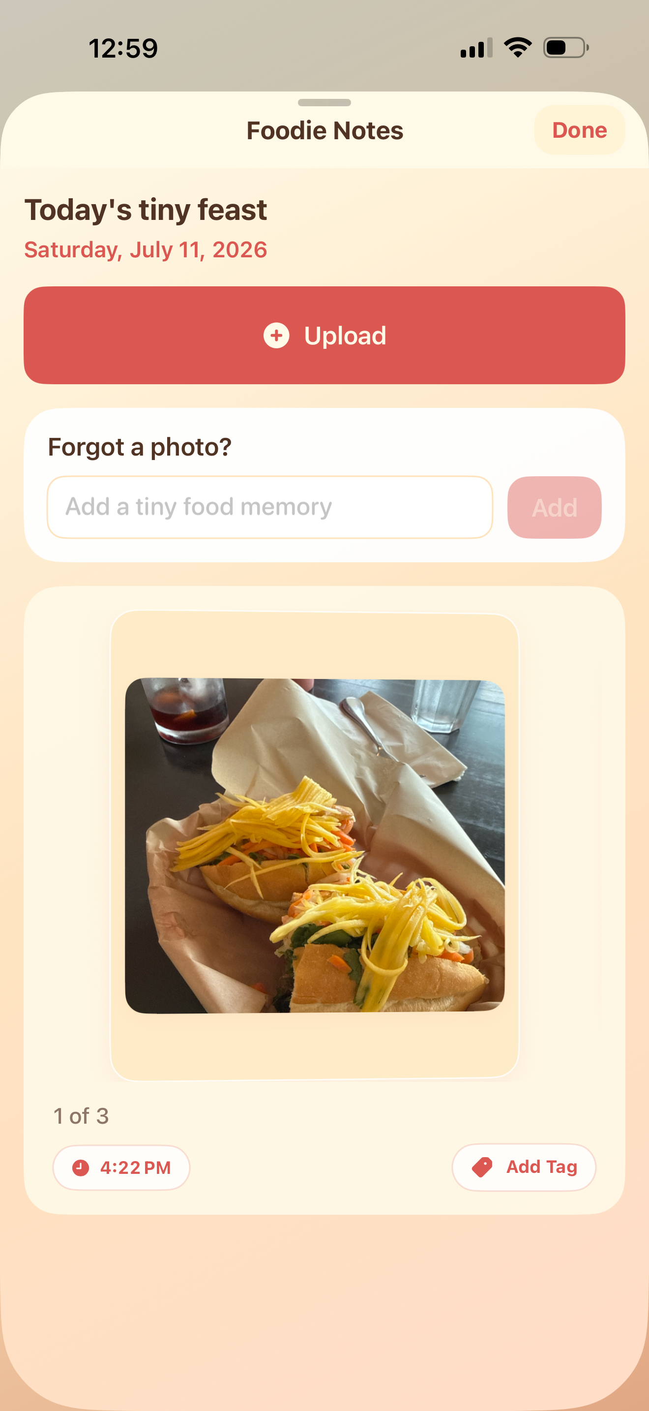 My Food Diary: Photo Journal screenshot 2