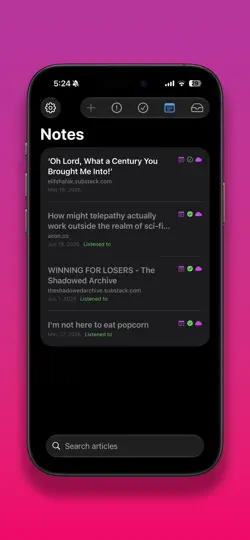 Capture d'écran de LinkReader: Articles To Audio sur iPhone 3