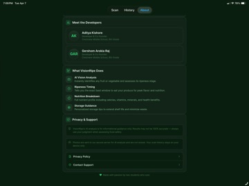 VisionRipe iPad screenshot