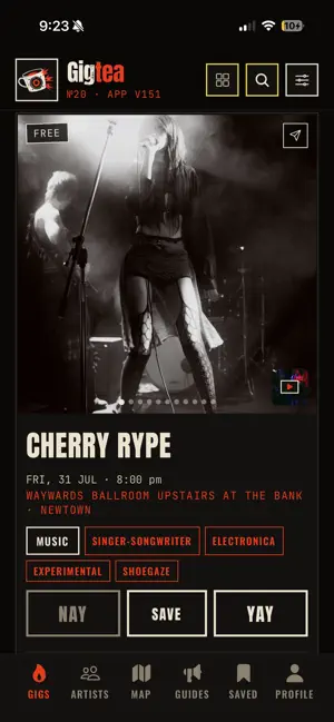 Gigtea iPhone screenshot 1