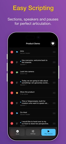 Teleprompter: Prompterly iPhone screenshot