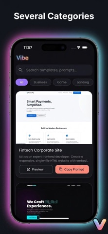 Vibe: Ready Web Prompts for AI screenshot
