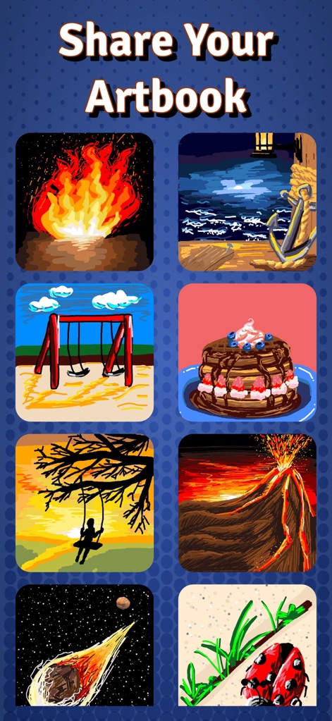 Draw With Buddies Multiplayer - La section ArtBook permet aux joueurs de sauvegarder et de visualiser leurs créations, présentant une mosaïque de dessins uniques et variés réalisés par la communauté.