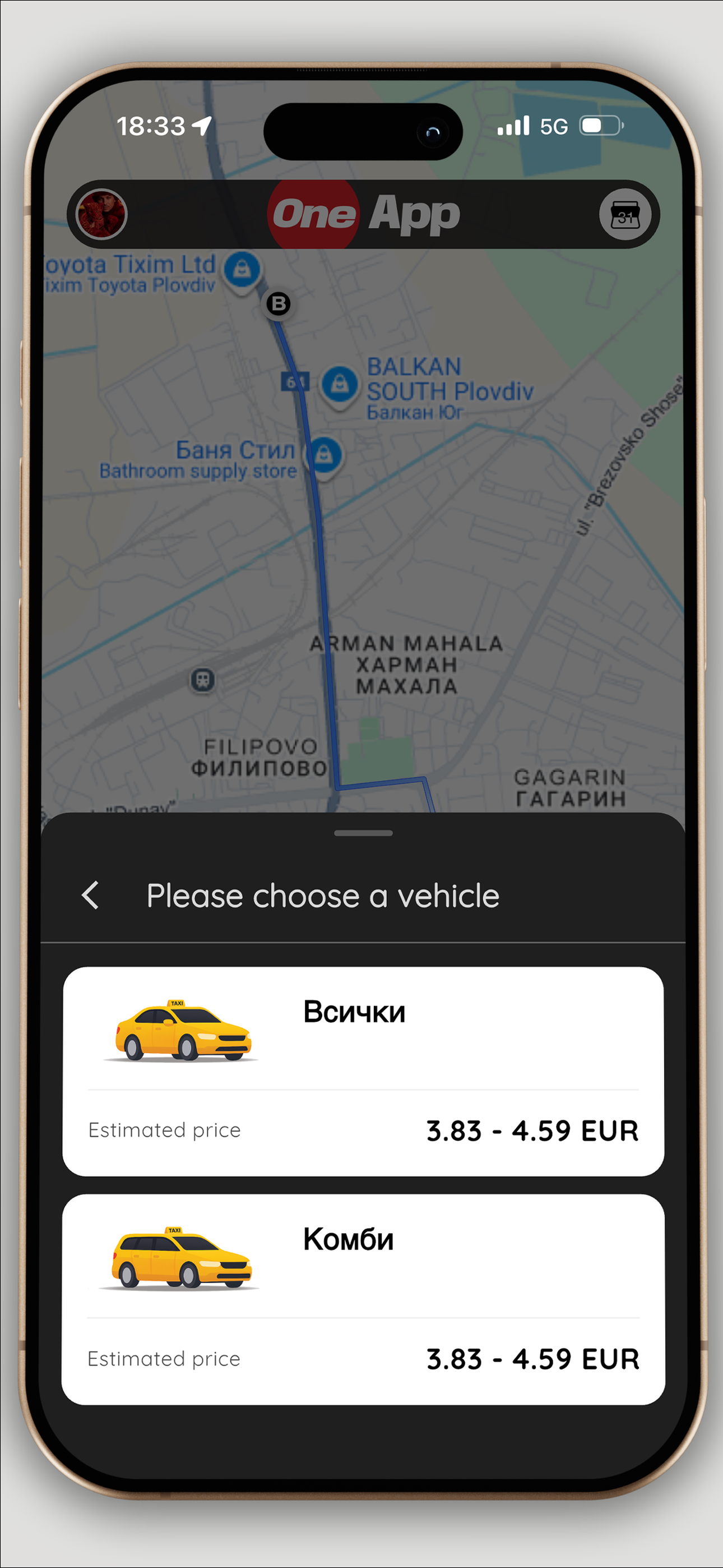 Taxi One App