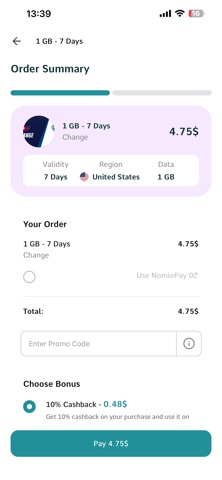 Nomio: eSIM Travel & Internet screenshot