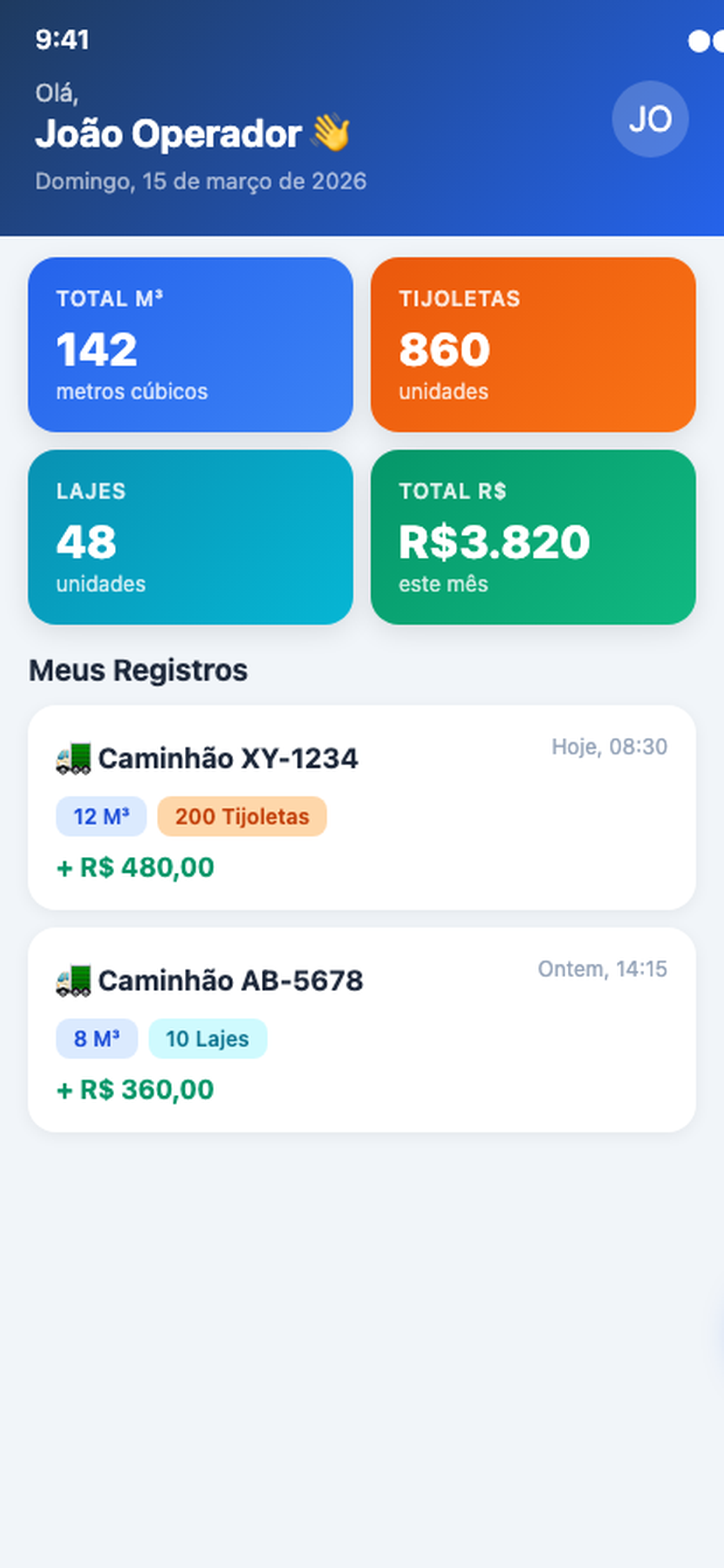 Controle de Carga Pedreira