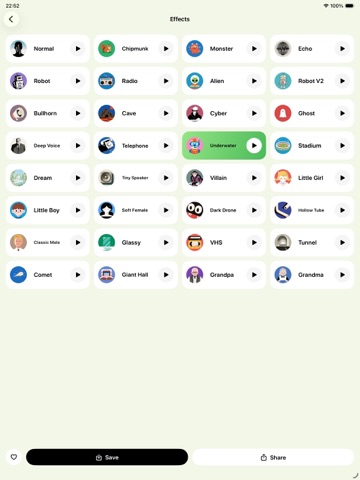 Voice Recorder & Changer App iPad screenshot