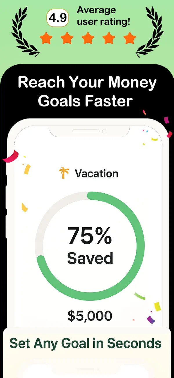 Screenshot #1 pour Money goal tracker - piggy