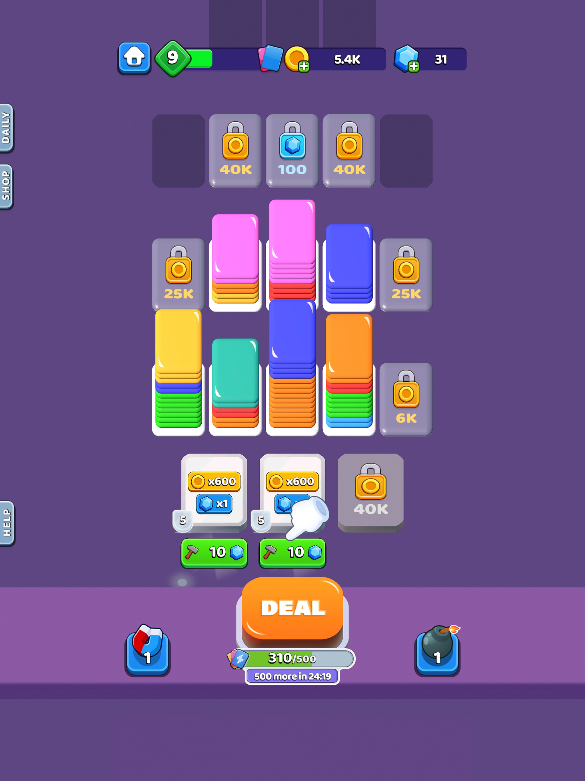 Card Shuffle Sort