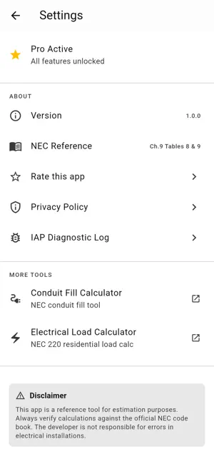 Voltage Drop Calc NEC screenshot 3