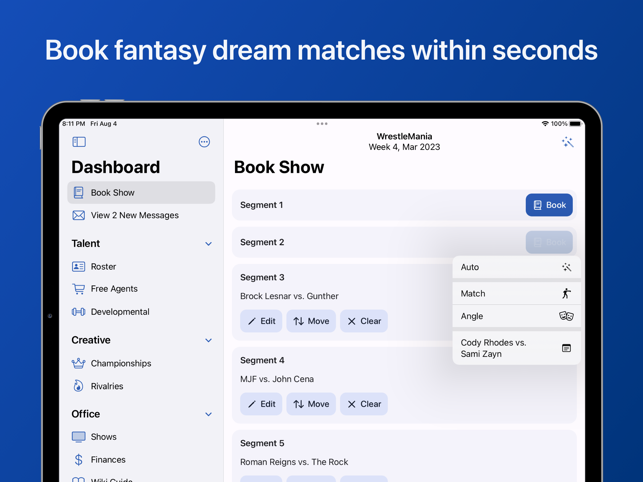 Pro Wrestling Manager Screenshot