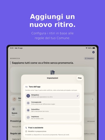 Monnezza iPad screenshot
