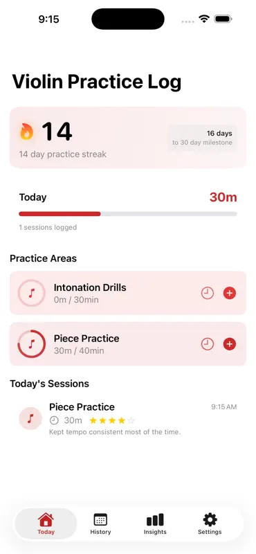 Violin Practice Log screenshot 1 of 4