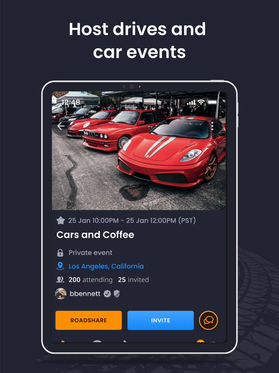 RoadStr - Car Routes & Events iPad screenshot 4 - Navigation app