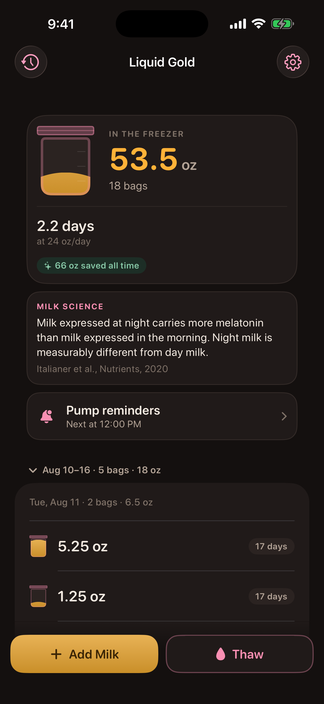 Liquid Gold: Milk Tracker screenshot 8