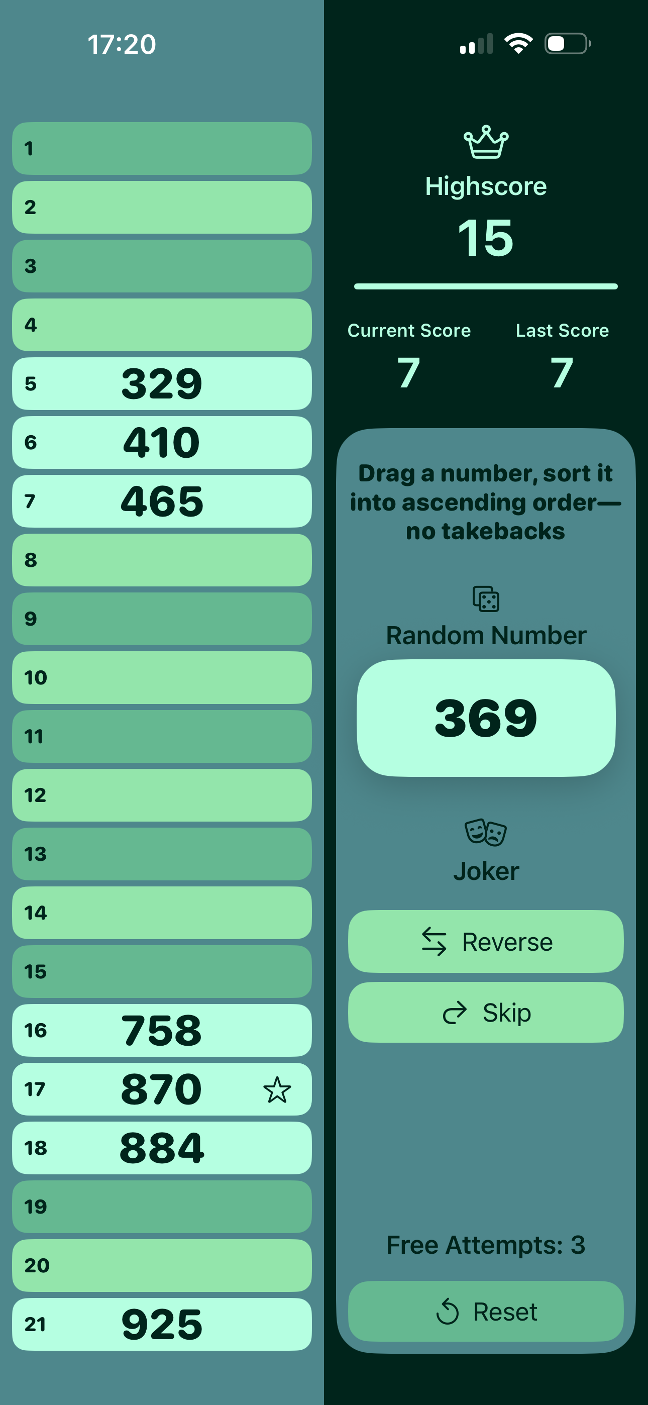 SnapSort21 Number Puzzle Game screenshot 4