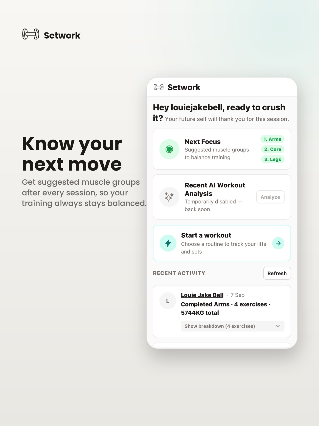 Screenshot 5 of Setwork: Adaptive Gym Tracker