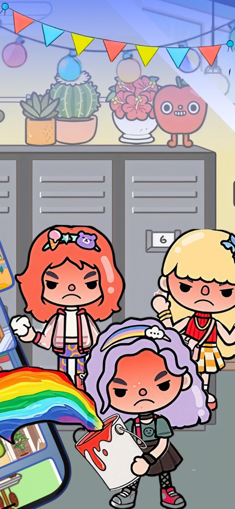 School Days for TC World - Witness engaging school scenarios, showcasing the playful Toca World characters and interactive school environments complete with lockers.