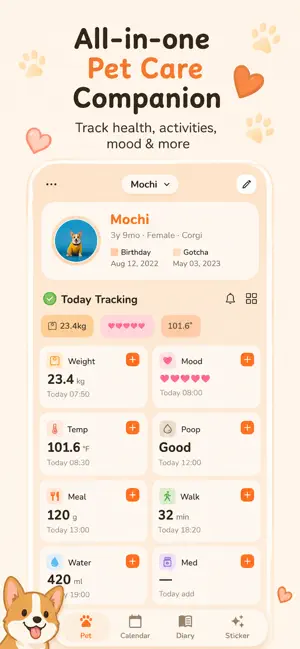 Paws: Pet Diary screenshot 1