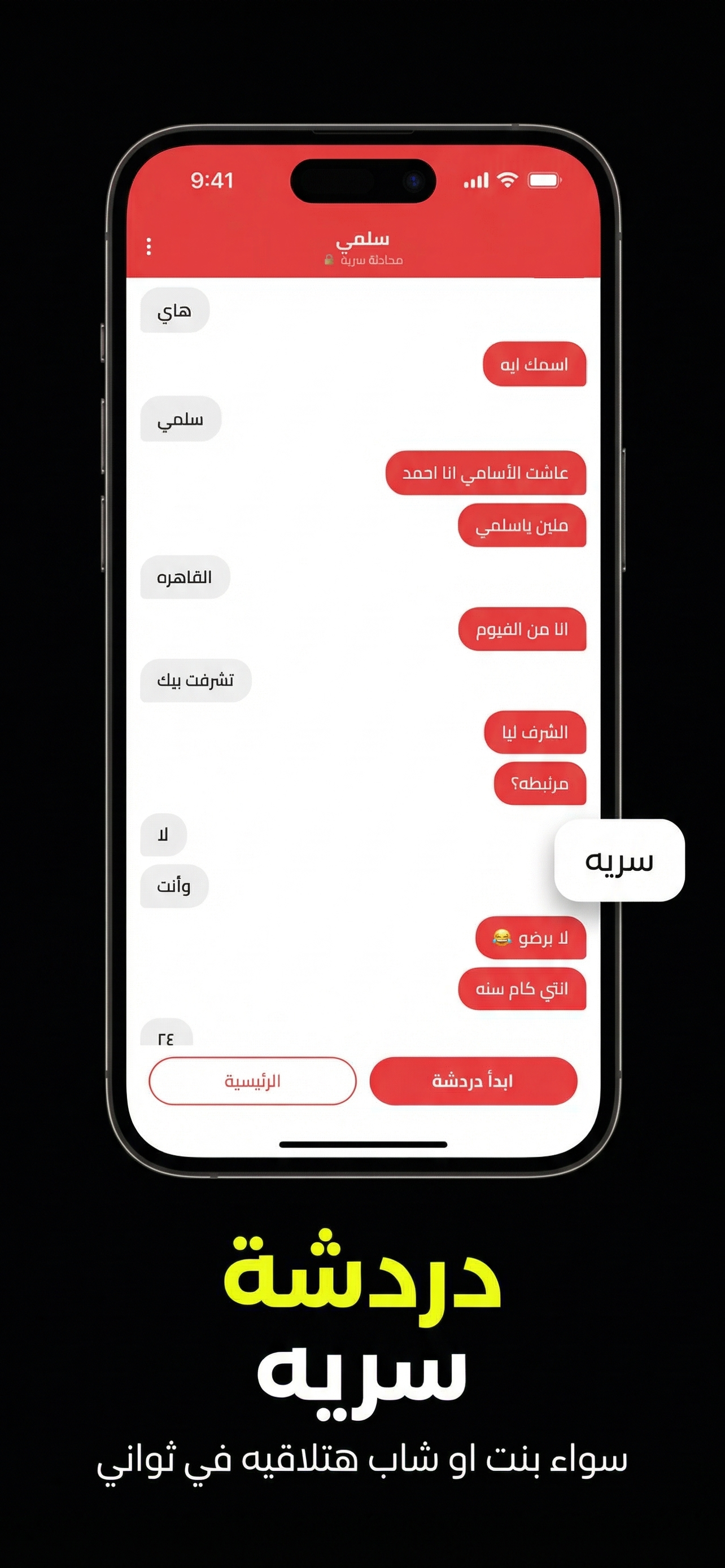 دردشة سرية ، محادثة مع مجهول