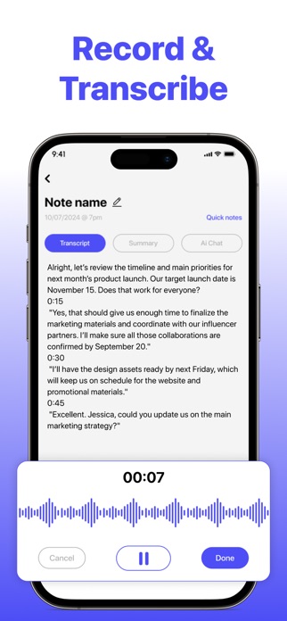AI Note Taker : TLDL Notes Screenshot 2 of 5