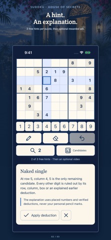 Sudoku: House of Secrets iPhone screenshot