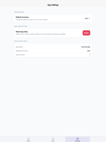 Cash Receipt iPad screenshot