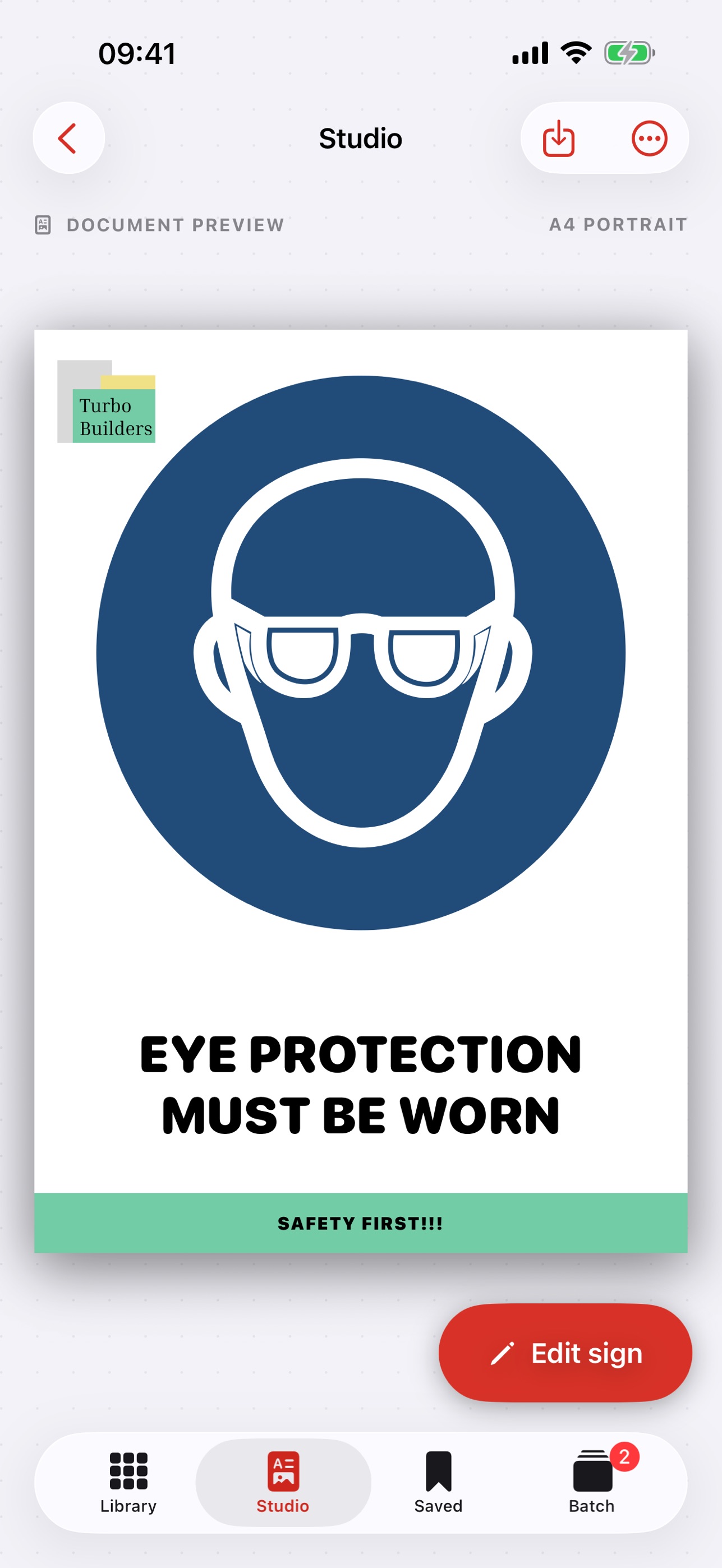 Screenshot 1 of Site Safety Signage