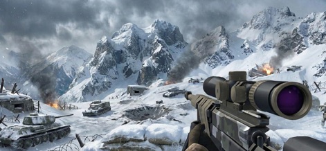 War Sniper: FPS Shooting Game - See how War Sniper: FPS Shooting Game delivers stunning snowy mountain environments and the detailed sniper rifle in first-person view.