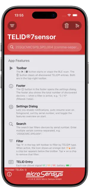 TELID®7sensor screenshot 1
