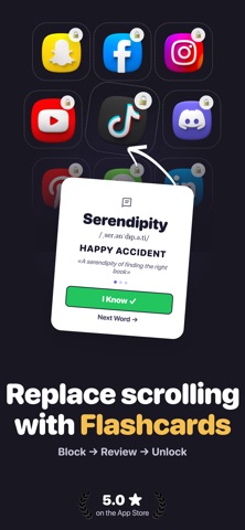 Flashcard Blocker: LearnScreen Screenshot 1 of 6