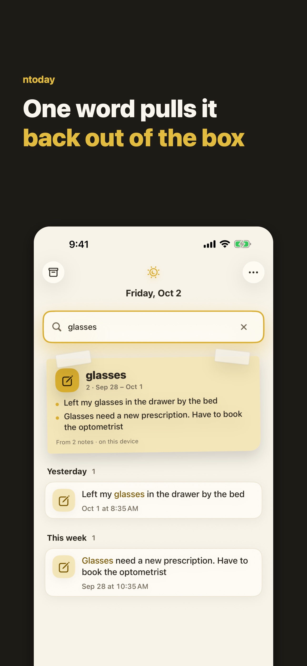 Screenshot 4 of ntoday - Brain Dump Notes