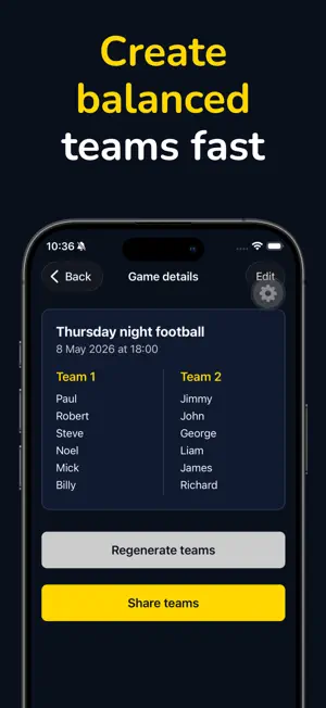 TeamPickr screenshot 1