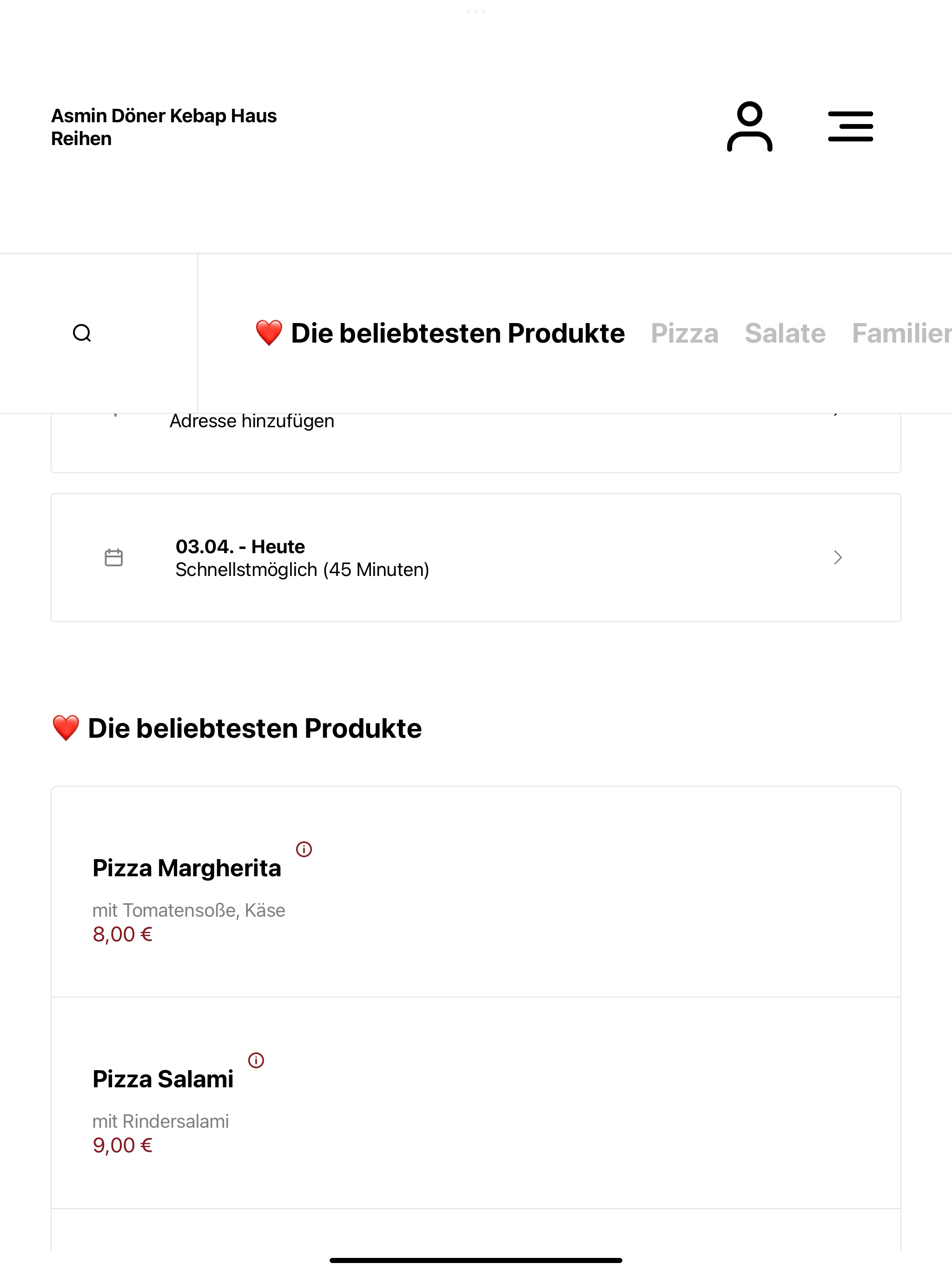 Asmin Döner Kebap Haus Reihen