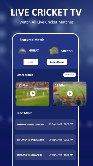 Live cricket Score: watch IPL Screenshot