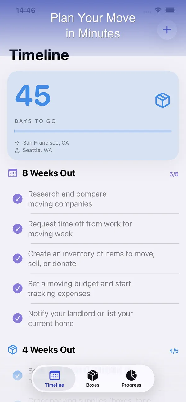 Screenshot #1 pour MoveDay Planner