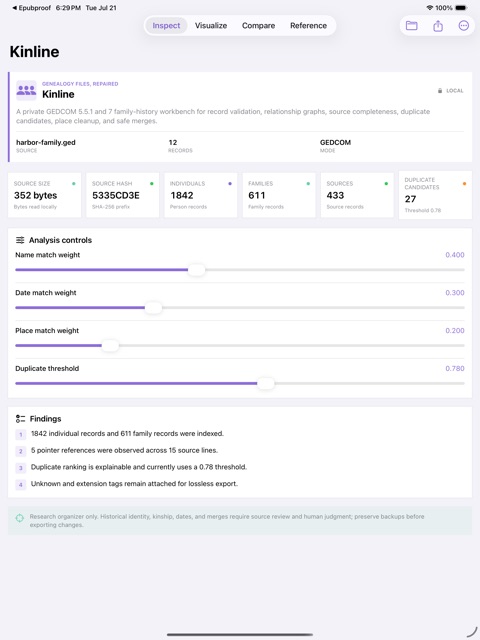 Kinline: GEDCOM Studio screenshot 2