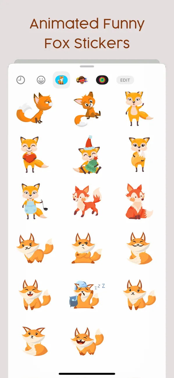 #5. Animated Funny Fox Stickers (iOS) By: Deepak Jalwa